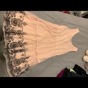 Cream and black dress